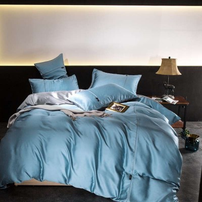 Soft colorful tencel lyocell bedding set plain design duvet cover set bed sheet