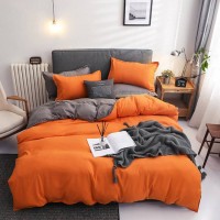 European Luxury Soild Color King Bed Sheet Bed Linen Online Microfiber Duvet Cover Pillow Case Set Bedding 4 Set